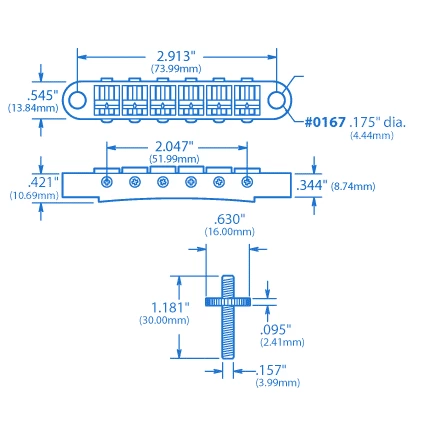 Gotoh Tune-o-matic Bridge With Standard Posts - StewMac - Image 5