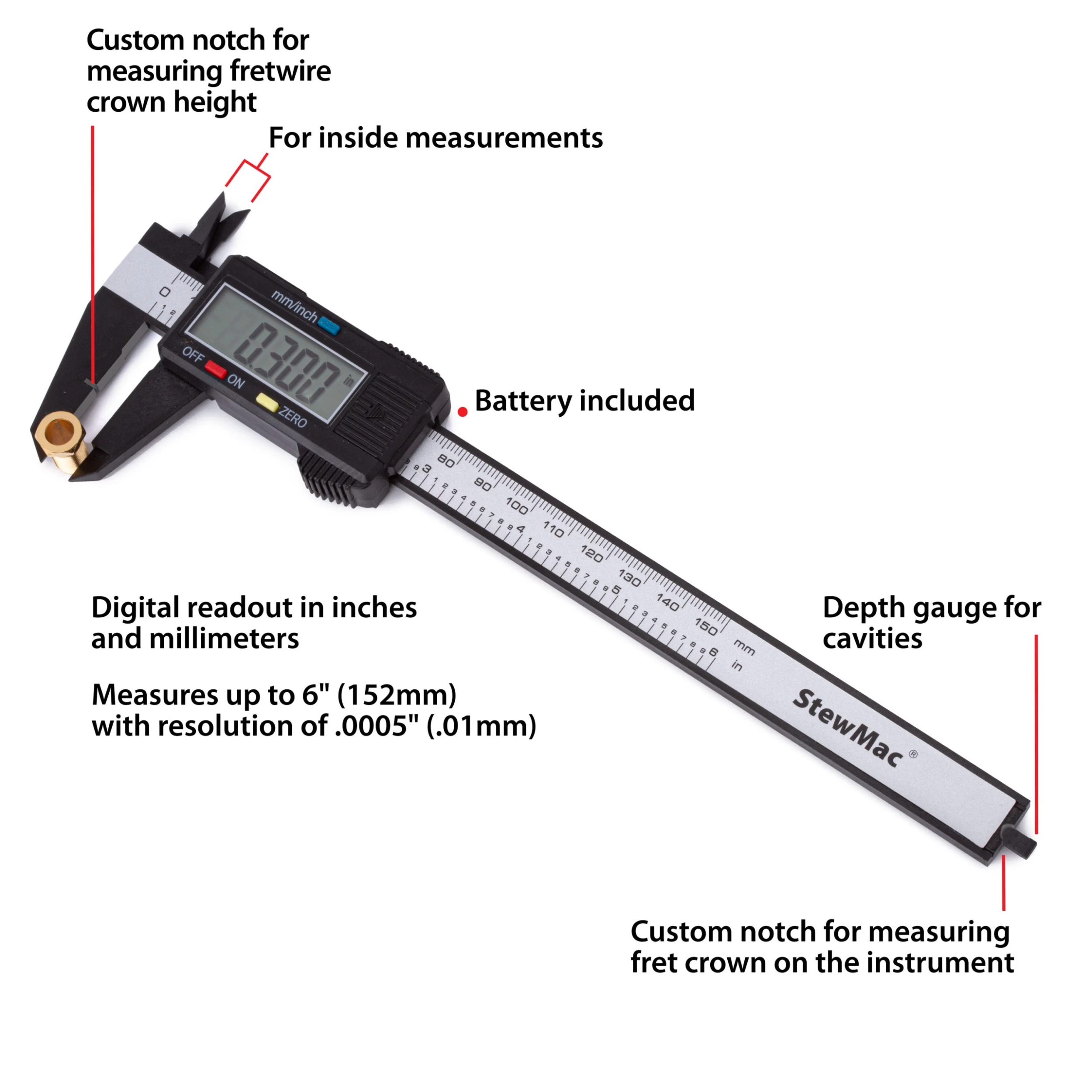 Featherweight Digital Caliper - StewMac - Image 2
