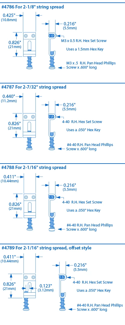 KTS Titanium Saddles For Strat - Set Of 6 - StewMac - Image 3