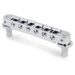 TonePros TP6A Aluminum Tune-o-matic Bridge With Bell Brass Saddles - StewMac