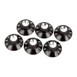 Fender Pure Vintage Black/Silver Skirted Amplifier Knobs - StewMac