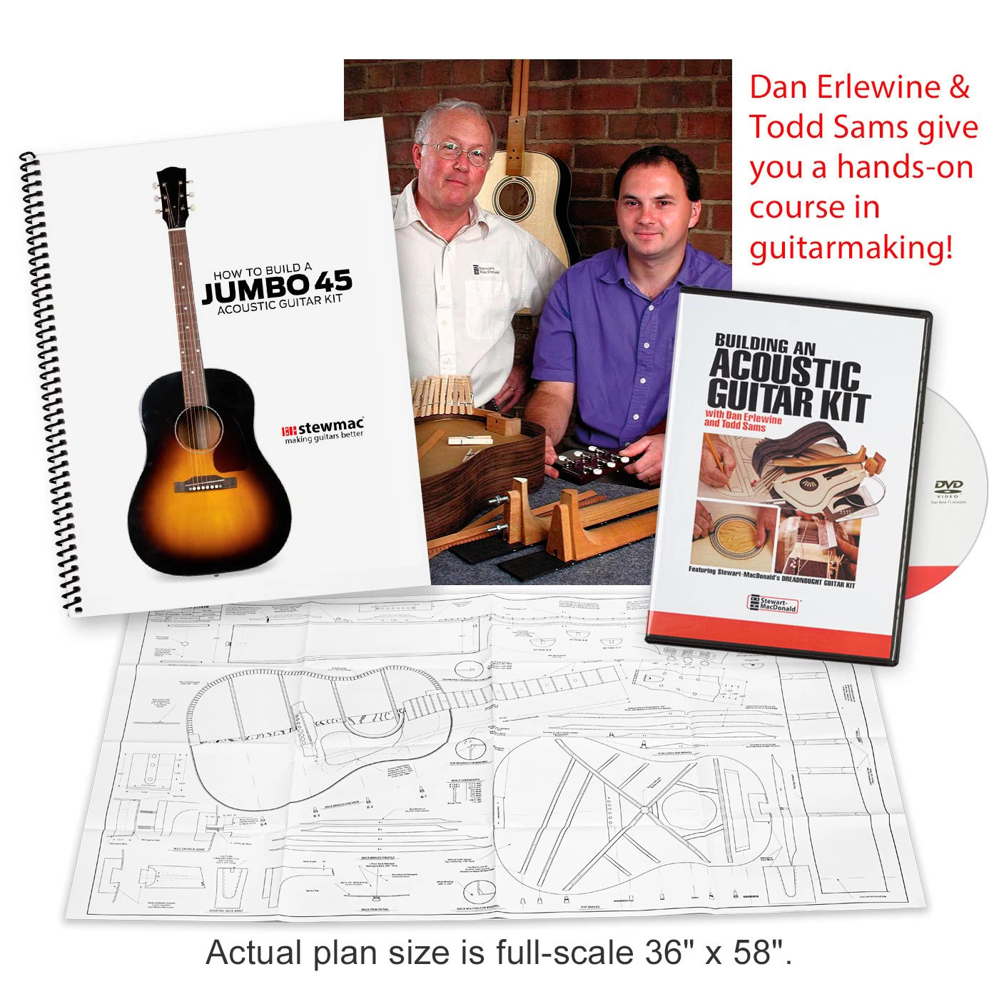 Jumbo-45 Acoustic Guitar Kit With Torrefied Red Spruce And Mahogany - 074 - StewMac - Image 6