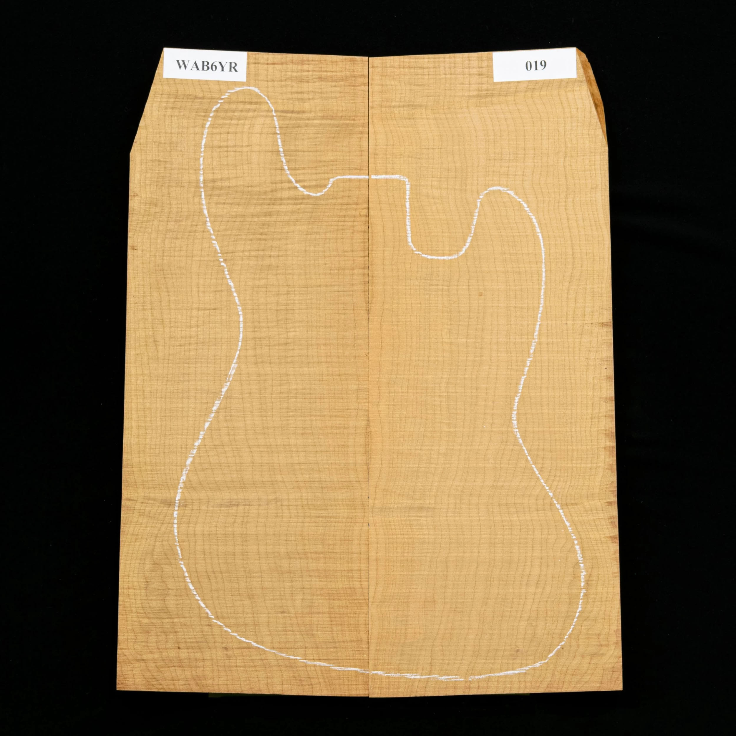 High-Flame Bigleaf Maple Torrefied Carved Top, Sanded - 019 - StewMac