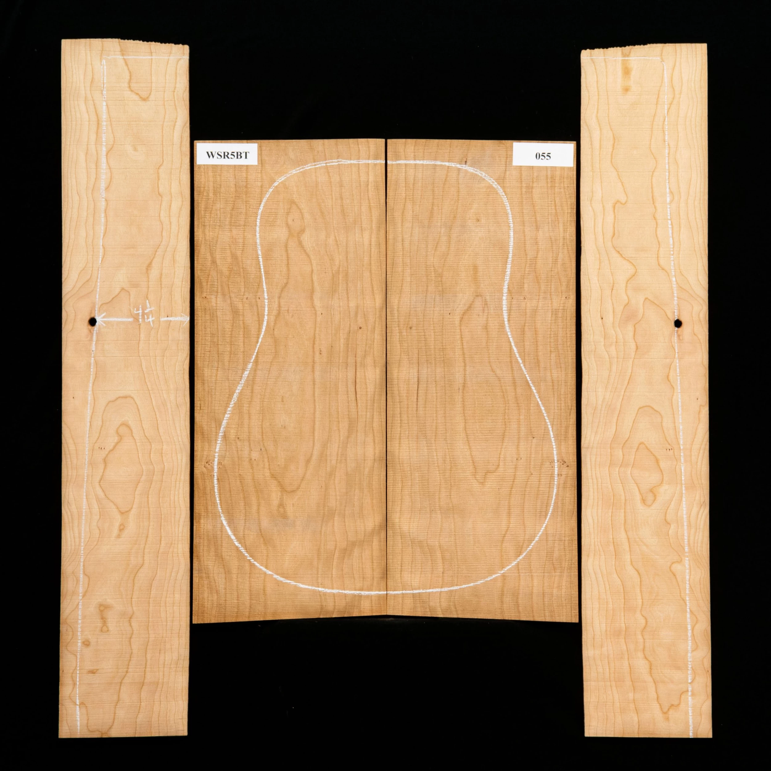 Flame American Cherry Back + Side Set - 055 - StewMac